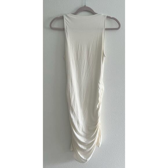 Lovers and Friends White Ruched Bodycon Mini Dress Small - Picture 2 of 8